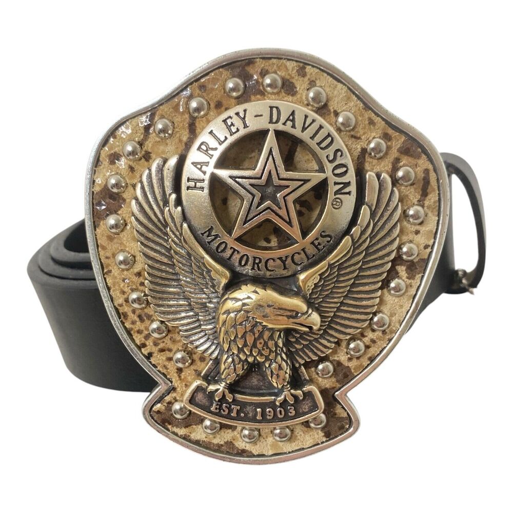 Rare Vintage Harley-Davidson Belt With Buckle With Leather Belt Men’s Size 38